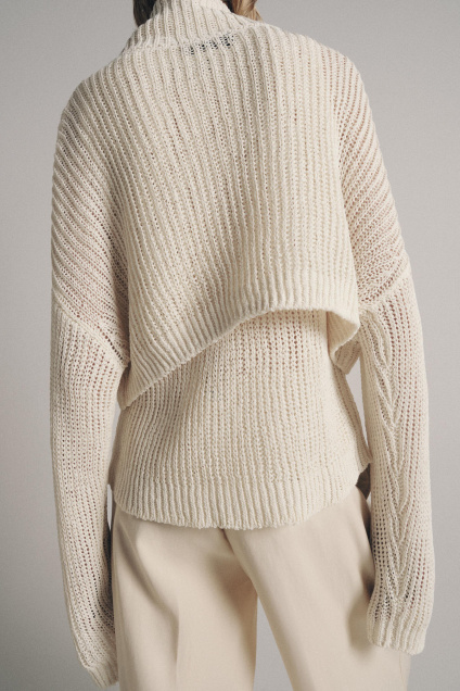Zara КОРОТКИЙ ВЯЗАНЫЙ СВИТЕР СО СТОЯЧИМ ВОРОТНИКОМ 529953315-959-2
