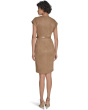 Suede Belted Cap Sleeve Sheath