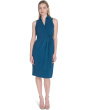 Aerowash Collared Elastic Waist Self Tie Midi