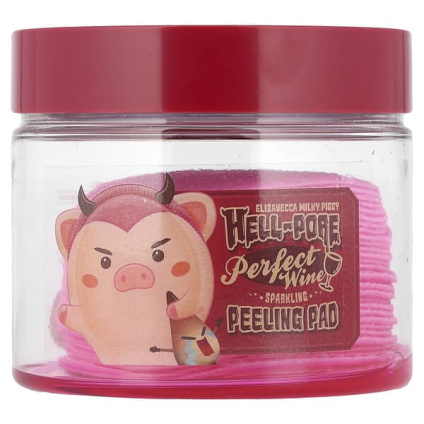 Elizavecca, Milky Piggy, Hell-Pore, игристые пилинг-диски с идеальным вином, 30 шт., 200 мл (6,76 жидк. Унции)