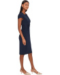 Cap Sleeve Asymmetrical Neck Crepe Sheath
