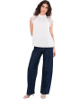 Mock Neck Blouse with Lace Cap