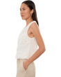 Petite Sleeveless Pintucked Woven Top with Ruffles