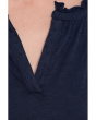 Short Sleeve Ruffle Henley Swing Top
