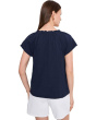 Short Sleeve Ruffle Henley Swing Top