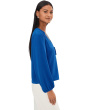 Long Sleeve Circular Trim Pintuck Top