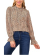 Long Sleeve Leopard Ruffled Top