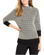 Funnel Neck Pixel Knit Sweater