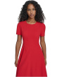 Short Sleeve Scuba Crepe A-Line