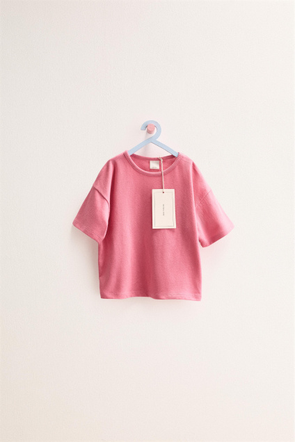 Zara ОДНОТОННАЯ ФУТБОЛКА TIMELESS ИЗ ХЛОПКА И ЛЬНА 517493831-636-18
