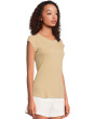 Cap Sleeve Crew Neck Slim Tee