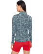 Sunsense Grid Print Long Sleeve Quarter Zip