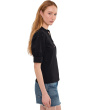 Elbow Puff Sleeve Mixed Media Lace Top