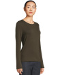 Sheer Knit Round Neck Slim Long Sleeve Tee