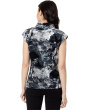 Galaxy Printed Velvet Sleeveless Turtleneck