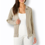 Rippenstrickjacke m. Rei_verschluss, sesam