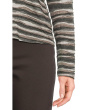 Long Sleeve Stripe V-neck Knit Top