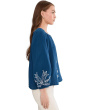 3/4 Sleeve Woven Top with Embroidery