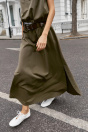 Zara СЮРТУК-МИДИ С ПОЯСОМ ЦВЕТА темного хаки