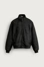 Zara КУРТКА ЧЕРНОГО ЦВЕТА С ОТДЕЛКОЙ ИЗ ЗАМШИ В СТИЛЕ REGULAR FIT