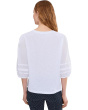 Mixed Signals - Knit Woven Combo Top With Balloon Sleeves