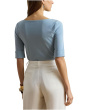 Stretch Cotton Boatneck Top