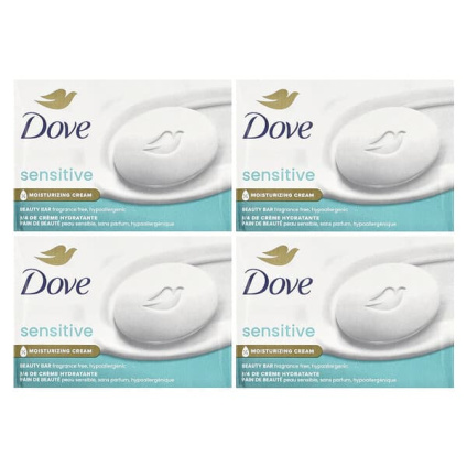 Dove, кусковое мыло, для чувствительной кожи, без отдушки, 4 шт. по 106 г (3,75 унции)