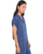 Petite Washed Organic Linen Delave Notch Collar Shirt