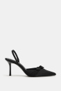 Zara АТЛАСНЫЕ ТУФЛИ-ЛОДОЧКИ черного цвета