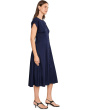 Cap Sleeve Solid Cotton A-Line Midi