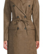 Belted Faux Leather Trench Coat