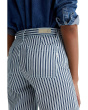 Kassie Mid-Rise Wide Leg Crop in Nordic Stripe Indigo Multi
