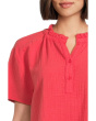 Short Sleeve Ruffle Neck Henley Top