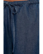 Denim Embroidered-Hem Pull-On Pants