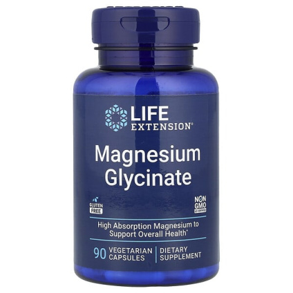 Life Extension, Глицинат магния, 90 вегетарианских капсул (105 мг на капсулу)