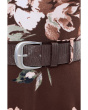 Sleeveless Scuba Crepe Floral Belted A-Line