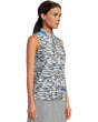 Wave Print Crunch Fabrication Sleeveless Top