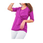 Shirt m. Chiffon, fuchsia