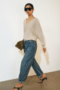 Zara ДЖИНСЫ ZW COLLECTION С ВОЗДУШНЫМ ШАРОМ НА МАНЖЕТАХ И ПОЯСОМ СРЕДНЕЙ ВЫСОТЫ синего цвета