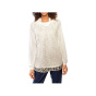 Designer-Spitzen-Jerseyshirt, ecru