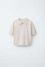 Zara РУБАШКА-ПОЛО ИЗ ХЛОПКА И ЛЬНА 495707360-712-18