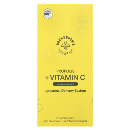 Beekeepers Naturals, Прополис + витамин C12 пакетиков по 8 мл (0,27 жидк. унц.)