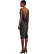 Sleeveless Low Back Drape Dress Below Knee