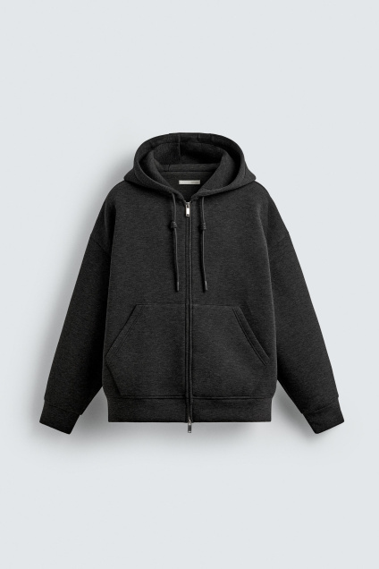 Zara РАССЛАБЛЕННАЯ ОБЛЕГАЮЩАЯ ТОЛСТОВКА С КАПЮШОНОМ С ФУНКЦИЕЙ 522336180-922-2