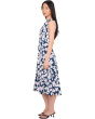 Sleeveless Floral Scuba Crepe V-Neck Aline