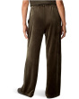 Cozy Velour Knit Wide Full Length Pant