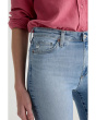 Mari Mid-Rise Slim Straight Crop Jeans in Marina Blue