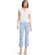Elastic Waist, Pull On Printed Pants With Faux Welt Pockets