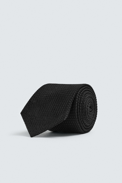 Zara ГАЛСТУК СО СТРУКТУРНЫМ РИСУНКОМ, 100% ШЕЛК ААРОН ЛЕВИН X 504899198-800-3