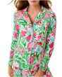 PJ Knit Long Sleeve Button-Up Top